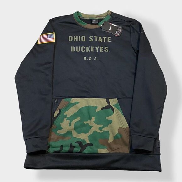 Nike Ohio State Buckeyes Salute To Service Sweatshirt  DD4317-010 Mens size L - Picture 1 of 12